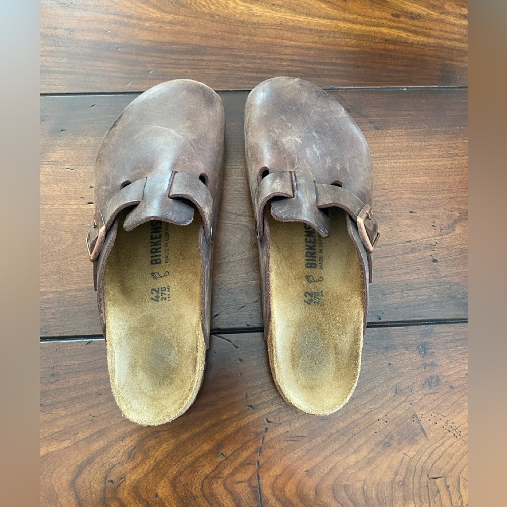 Birkenstock Brown Leather Boston Clogs